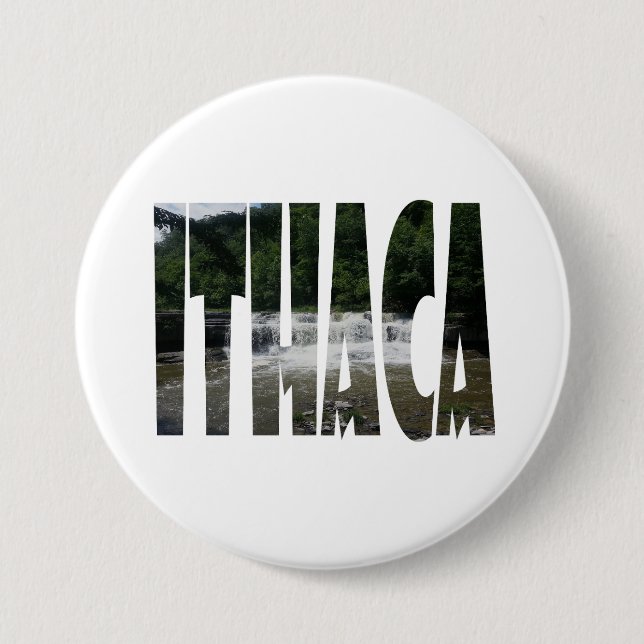 Chapa Redonda De 7 Cm Ithaca is Gorges (Anverso)