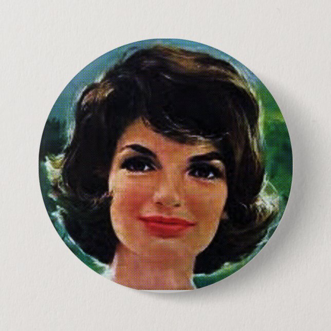 Chapa Redonda De 7 Cm Jackie Kennedy (Anverso)