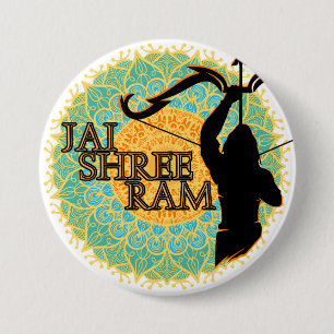 Chapa Redonda De 7 Cm Jai Shree Ram