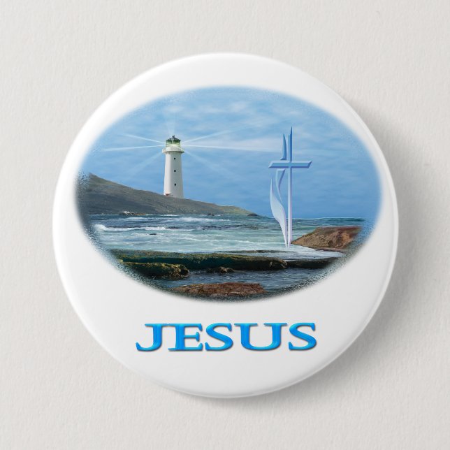 Chapa Redonda De 7 Cm Jesús (Anverso)