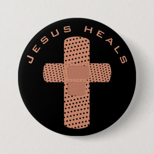 Chapa Redonda De 7 Cm Jesus Heals