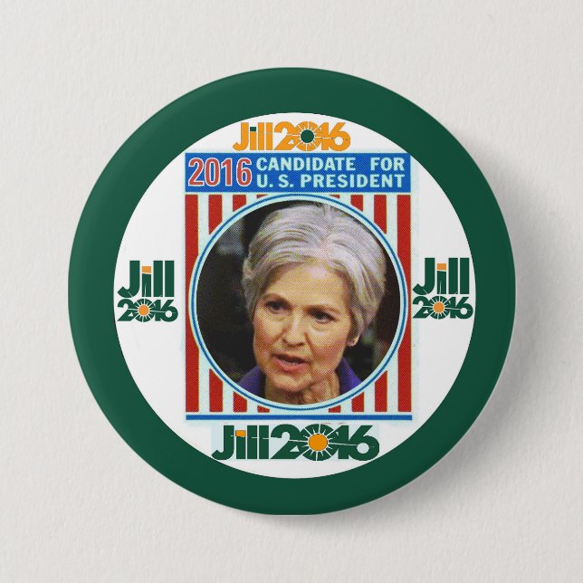 Chapa Redonda De 7 Cm Jill Stein 2016 (Anverso)