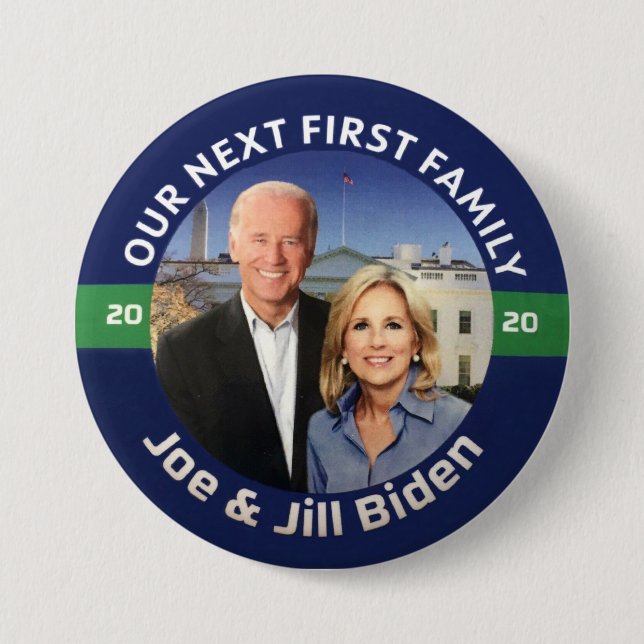 Chapa Redonda De 7 Cm Jill y Joe Biden 2020 (Anverso)