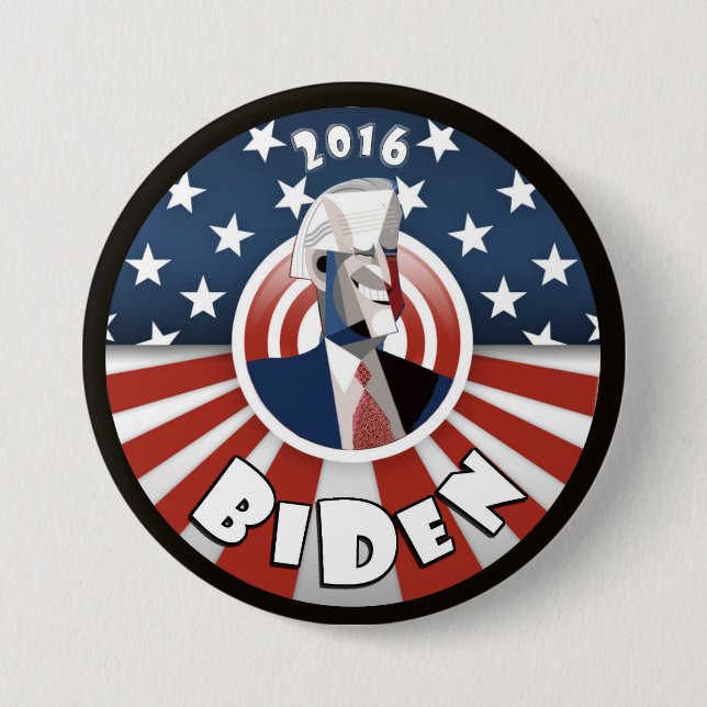 Chapa Redonda De 7 Cm Joe Biden 2016 (Anverso)