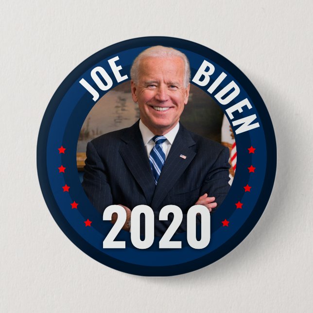 Chapa Redonda De 7 Cm Joe Biden 2020 para Presidente (Anverso)