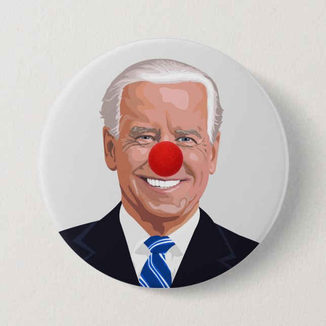 CHAPA REDONDA DE 7 CM JOE BIDEN CLOWN BUTTONS (Anverso)