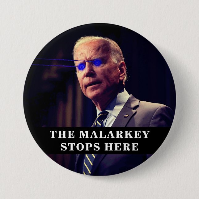 Chapa Redonda De 7 Cm Joe Biden como un Brandon oscuro (Anverso)