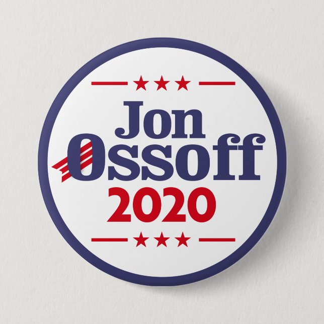 Chapa Redonda De 7 Cm Jon Ossoff 2020 (Anverso)