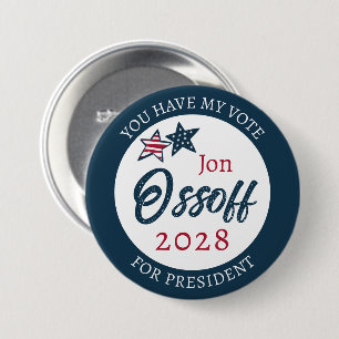 Chapa Redonda De 7 Cm Jon Ossoff Presidente 2028