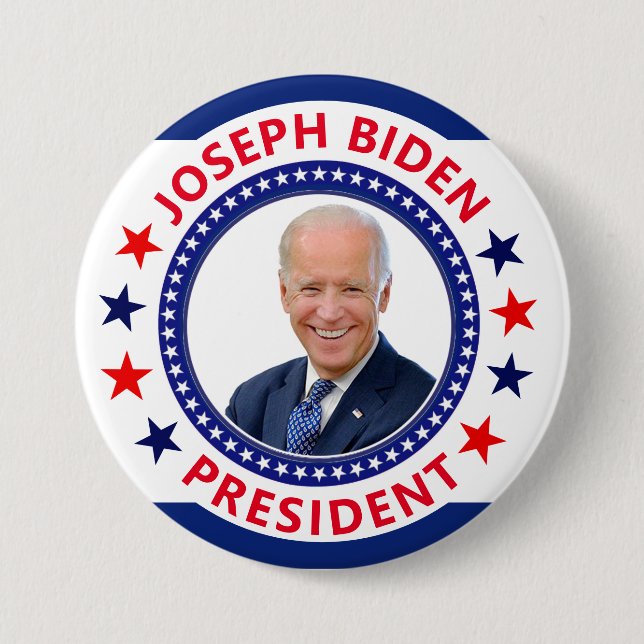 Chapa Redonda De 7 Cm Joseph Biden Presidente 2020 (Anverso)
