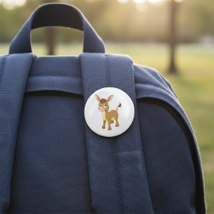 Chapa Redonda De 7 Cm Joven burro con ojos azules