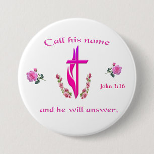 Chapa Redonda De 7 Cm Juan 3:16