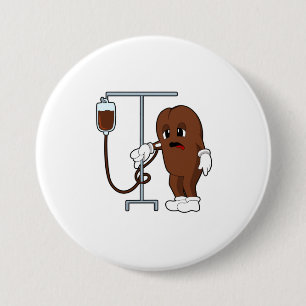 Chapa Redonda De 7 Cm Judía de café con café