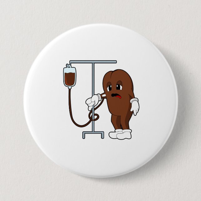 Chapa Redonda De 7 Cm Judía de café con café (Anverso)