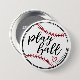 Chapa Redonda De 7 Cm Juega Pelota Doodle Béisbol Gráfico, GraphicLoveSh