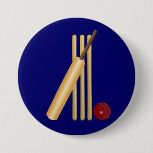 Chapa Redonda De 7 Cm Juego de Cricket, bate y pelota,