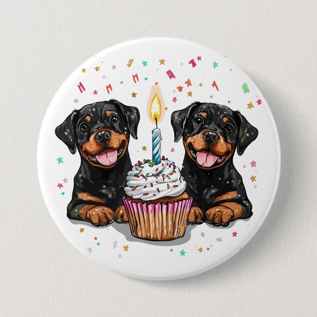 Chapa Redonda De 7 Cm Jueves Rottweiler (Anverso)