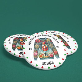 Chapa Redonda De 7 Cm Juez de suéter de Navidades feos