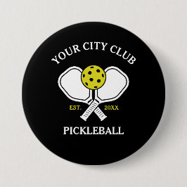 Chapa Redonda De 7 Cm Jugador de Pickleball Club Team & Personalizado Pi