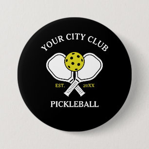 Chapa Redonda De 7 Cm Jugador de Pickleball Club Team & Personalizado Pi