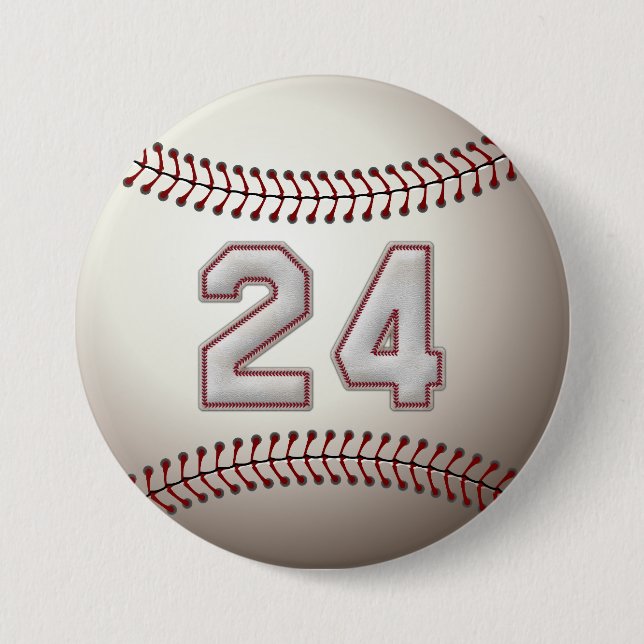 Chapa Redonda De 7 Cm Jugador número 24 - el béisbol fresco cose los (Anverso)
