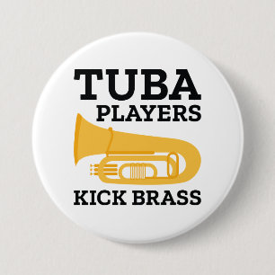 Chapa Redonda De 7 Cm Jugadores De Tuba Kick Brass