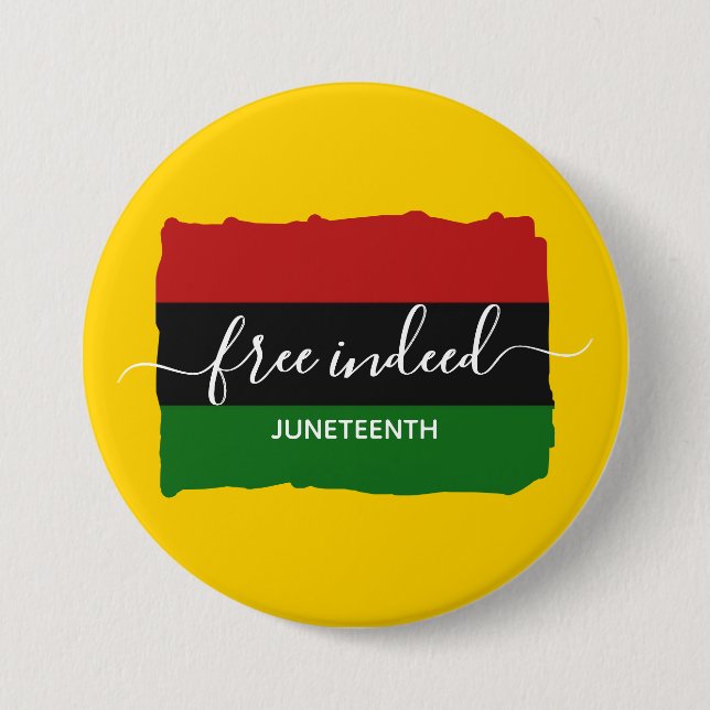 Chapa Redonda De 7 Cm Juneteenth Moderno Libre de Verdad (Anverso)