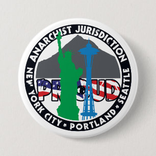 Chapa Redonda De 7 Cm Jurisdicción anarquista orgullosa
