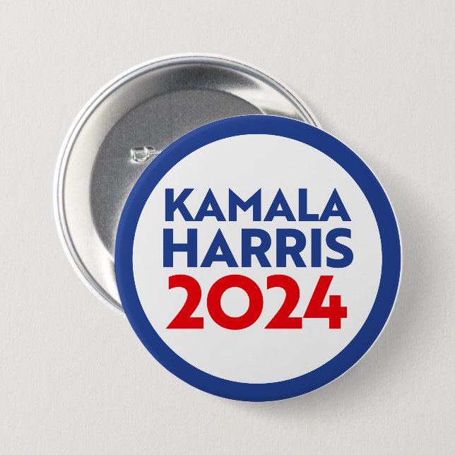 Chapa Redonda De 7 Cm Kamala Harris 2024 (Anverso y reverso)