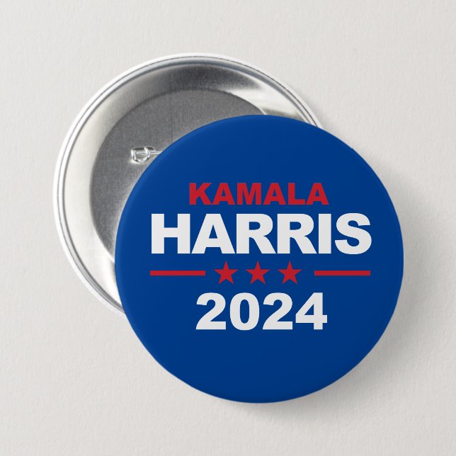 Chapa Redonda De 7 Cm Kamala Harris 2024 (Anverso y reverso)