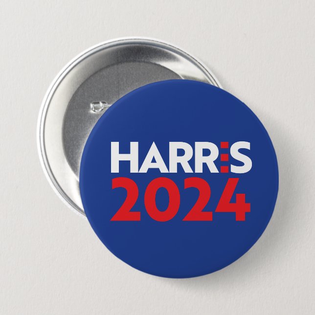 Chapa Redonda De 7 Cm Kamala Harris 2024 (Anverso y reverso)