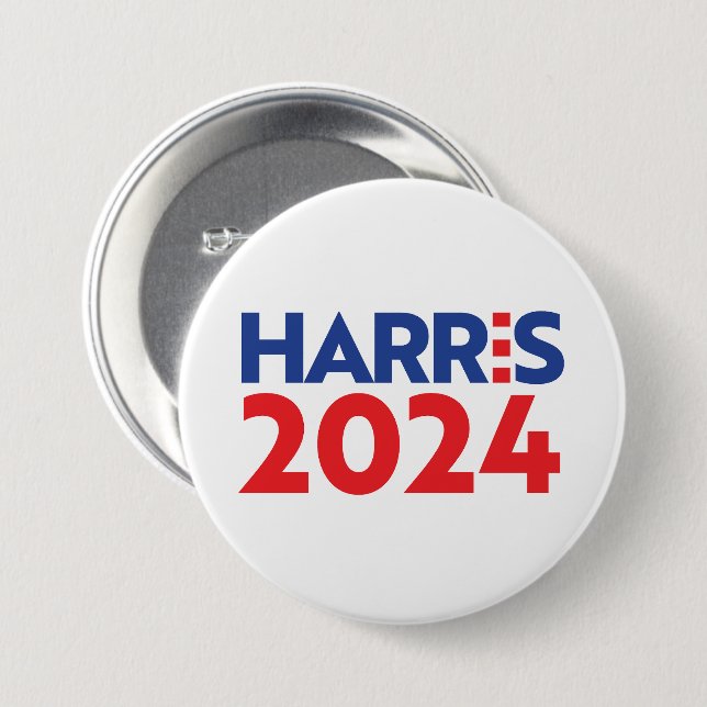 Chapa Redonda De 7 Cm Kamala Harris 2024 (Anverso y reverso)