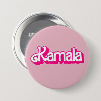 Chapa Redonda De 7 Cm Kamala Harris en rosa