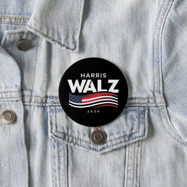 Chapa Redonda De 7 Cm Kamala Harris Tim Walz Waltz Elecciones 2024 (In situ)