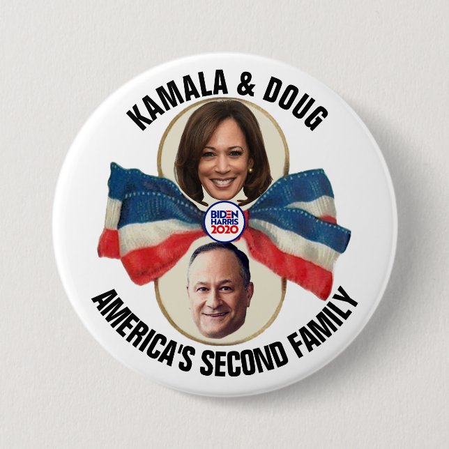 Chapa Redonda De 7 Cm Kamala y Doug 2020 (Anverso)