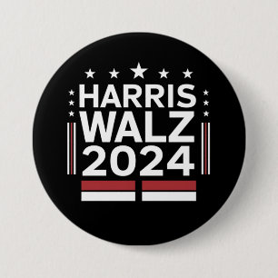 Chapa Redonda De 7 Cm KamalaHarris TimWaltz 2024