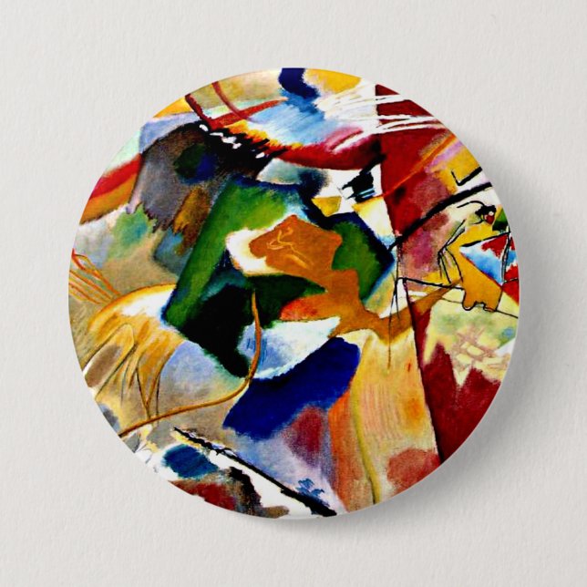 Chapa Redonda De 7 Cm Kandinsky - Pintura con Green Center (Anverso)