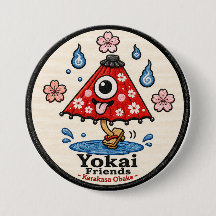 Karakasa Obake Yokai Friends Pin Button
