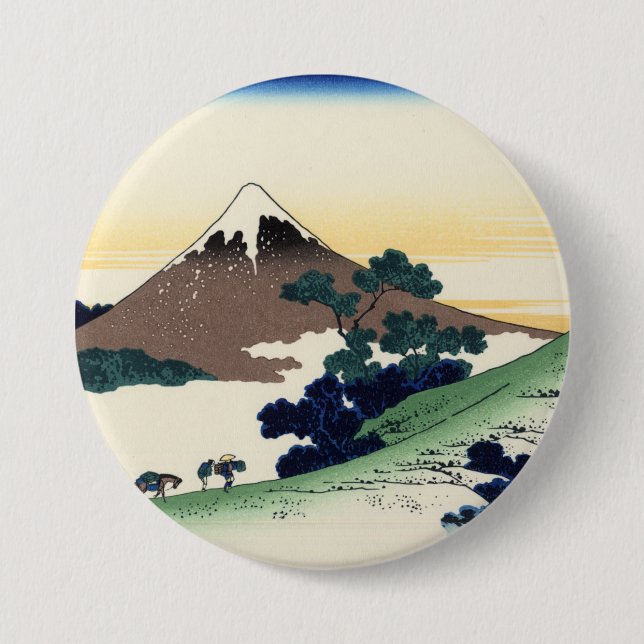 Chapa Redonda De 7 Cm Katsushika Hokusai. El paso inume en la provincia  (Anverso)