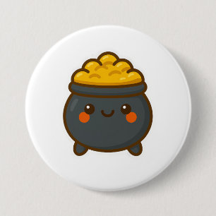 Chapa Redonda De 7 Cm Kawaii Pot of Gold