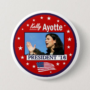 Chapa Redonda De 7 Cm Kelly Ayotte para el presidente 2016
