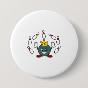 Chapa Redonda De 7 Cm King en Bowling con bolas