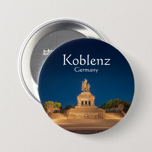 Chapa Redonda De 7 Cm Koblenz Alemania Souvenir (Anverso y reverso)