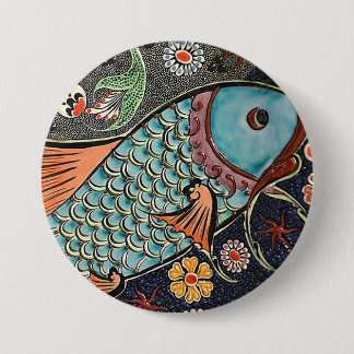 Chapa Redonda De 7 Cm Koi Mosaic