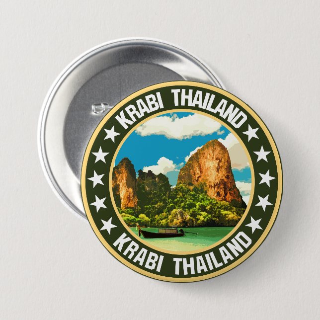 Chapa Redonda De 7 Cm Krabi (Anverso y reverso)