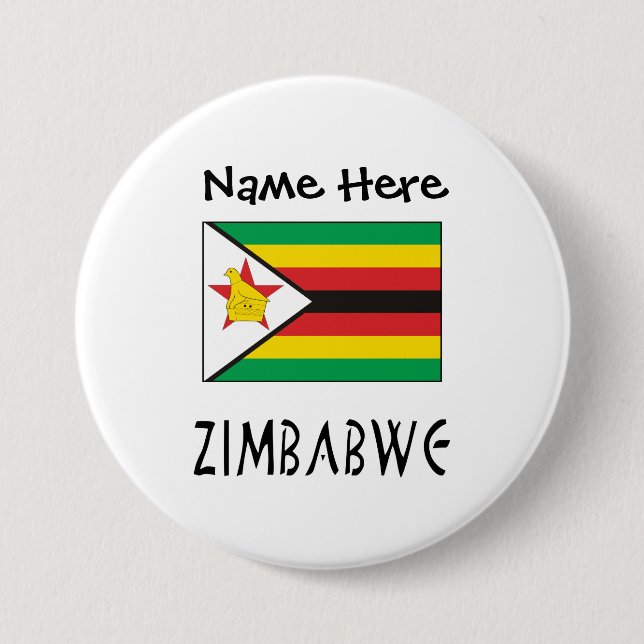 Chapa Redonda De 7 Cm La bandera de Zimbabue es personalizada (Anverso)
