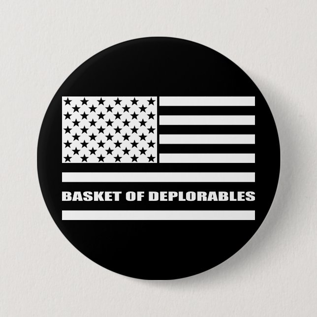 Chapa Redonda De 7 Cm La cesta de bandera americana de Deplorables (Anverso)