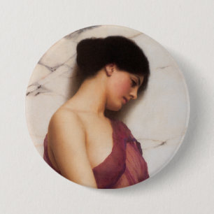 Chapa Redonda De 7 Cm La chica del pandero por John William Godward