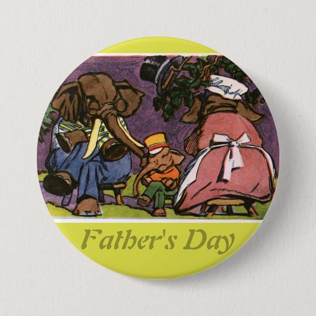 Chapa Redonda De 7 Cm La familia del elefante - (Anverso)