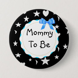 Chapa Redonda De 7 Cm La mamá a ser estrellas, lunas y corazón abotona